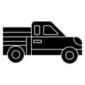 Car pickup icon, vector illustration, black sign on isolated background Royalty Free Stock Photo