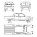 Car pickup truck vector illustration