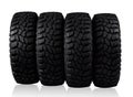 Pile of car tyres isolated on background Royalty Free Stock Photo