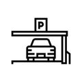 car on place of parking line icon vector illustration Royalty Free Stock Photo