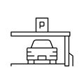 car on place of parking line icon vector illustration Royalty Free Stock Photo