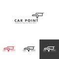 Car Point Logo design with simple line art