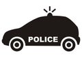 Car, police, black vector icon