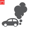 Car pollution glyph icon Royalty Free Stock Photo