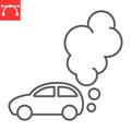 Car pollution line icon