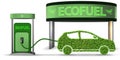 The car powered by biofuel - 3d rendering Royalty Free Stock Photo