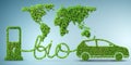 The car powered by biofuel - 3d rendering Royalty Free Stock Photo