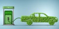 The car powered by biofuel - 3d rendering Royalty Free Stock Photo