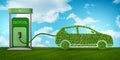 The car powered by biofuel - 3d rendering