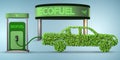 The car powered by biofuel - 3d rendering Royalty Free Stock Photo