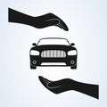 Car Protection icon vector. car insurance and collision damage waiver concepts