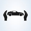 Car Protection icon vector. car insurance and collision damage waiver concepts