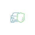 Car protection vector icon, isolated concept of car insurance illustration Royalty Free Stock Photo