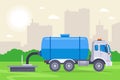 car pumping waste out of the sewer.