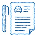 car purchase agreement doodle icon hand drawn illustration