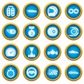 Car race icons set, simple style Royalty Free Stock Photo