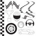 Car race icons set Royalty Free Stock Photo