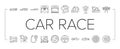 car race vehicle speed auto icons set vector Royalty Free Stock Photo