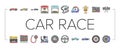 car race vehicle speed auto icons set vector Royalty Free Stock Photo