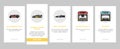 car race vehicle speed auto onboarding icons set vector