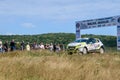 Car racing at the annual rallying event in Iasi at green Dobrovat forest road