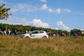 Car racing at the annual rallying event in Iasi at green Dobrovat forest road