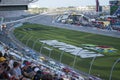 Car racing and fans. Competition at International speedway.