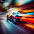 Car racing at high speed, blurred background - AI generated image Royalty Free Stock Photo