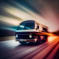 Car racing at high speed, blurred background - AI generated image Royalty Free Stock Photo