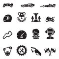 Car Racing icon set Royalty Free Stock Photo