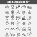 Simple car racing icons set vector