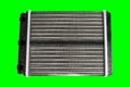 Car radiator isolated over green background