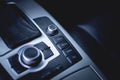Modern car audio system, control buttons. Royalty Free Stock Photo