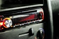 Car radio front volume closeup Royalty Free Stock Photo