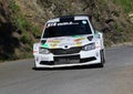 Rally car race `11ÃÂ° Ronde Delle Valli Imperiesi` Skoda Fabia R5- Imperia Italia 20 November 2022.