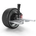 Car Rear Suspension with Wheel Isolated on White Background 3D Illustration Royalty Free Stock Photo