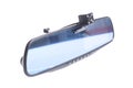 car rear view mirror with DVR isolated on white background.