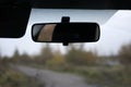 Car rear view mirror isolated on white. Royalty Free Stock Photo