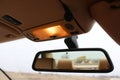 Car rearview mirror with lights Royalty Free Stock Photo