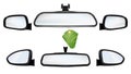 Car Rearview Mirrors With Air Freshener Set Vector