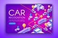 Car recognition technology vector illustration