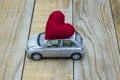 Car with a red heart Royalty Free Stock Photo