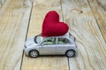 Car with a red heart Royalty Free Stock Photo