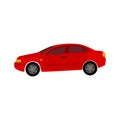 The car is red. Vector icon