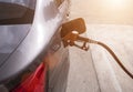 Car refueling gasoline at gasstation Royalty Free Stock Photo