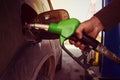 Car refueling gasoline hand