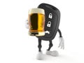 Car remote key character holding beer glass