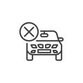 Car remove, delete line icon