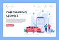 Car rent. Cars rent phone services, car sharing or taxi mobile application. Urban locations, travel points on city map Royalty Free Stock Photo