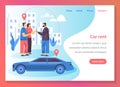 Car rent, carsharing service company web banner Royalty Free Stock Photo